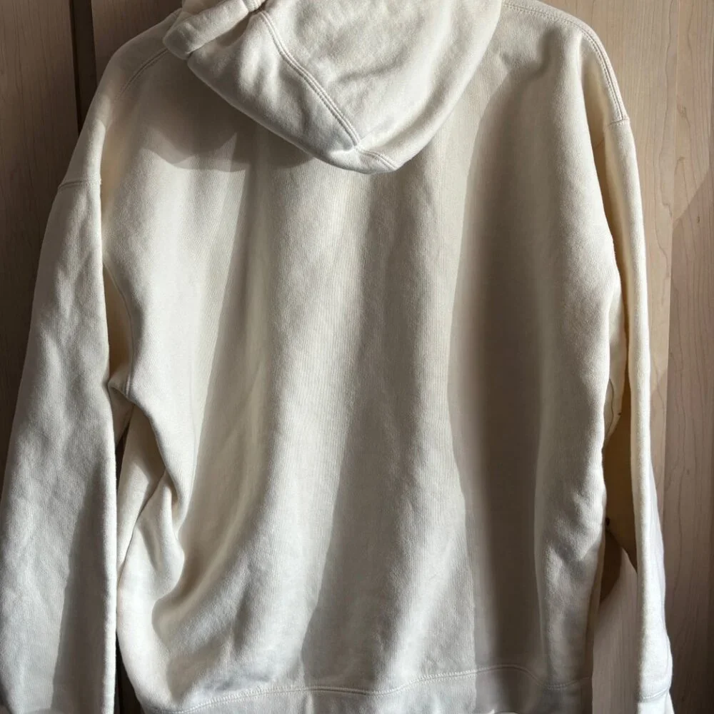 Obey Worldwide Hoodie Size Large L Cream Hooded Sweatshirt Streetwear‎ *Spots